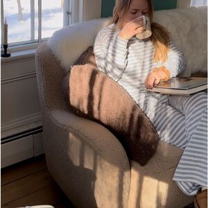 grey & white striped lounge set